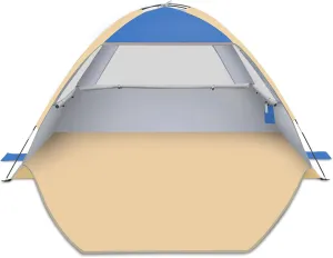 Gorich Beach Tent Sun Shelter for 3/4-5/6-7/8-10 Person with UPF 50 UV Protection, Lightweight & Easy Setup Beach Shade Canopy, Portable Beach Shade Tent Beach Cabana