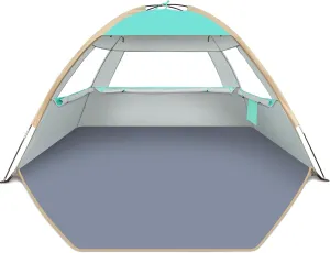 Gorich Beach Tent Sun Shelter for 3/4-5/6-7/8-10 Person with UPF 50 UV Protection, Lightweight & Easy Setup Beach Shade Canopy, Portable Beach Shade Tent Beach Cabana