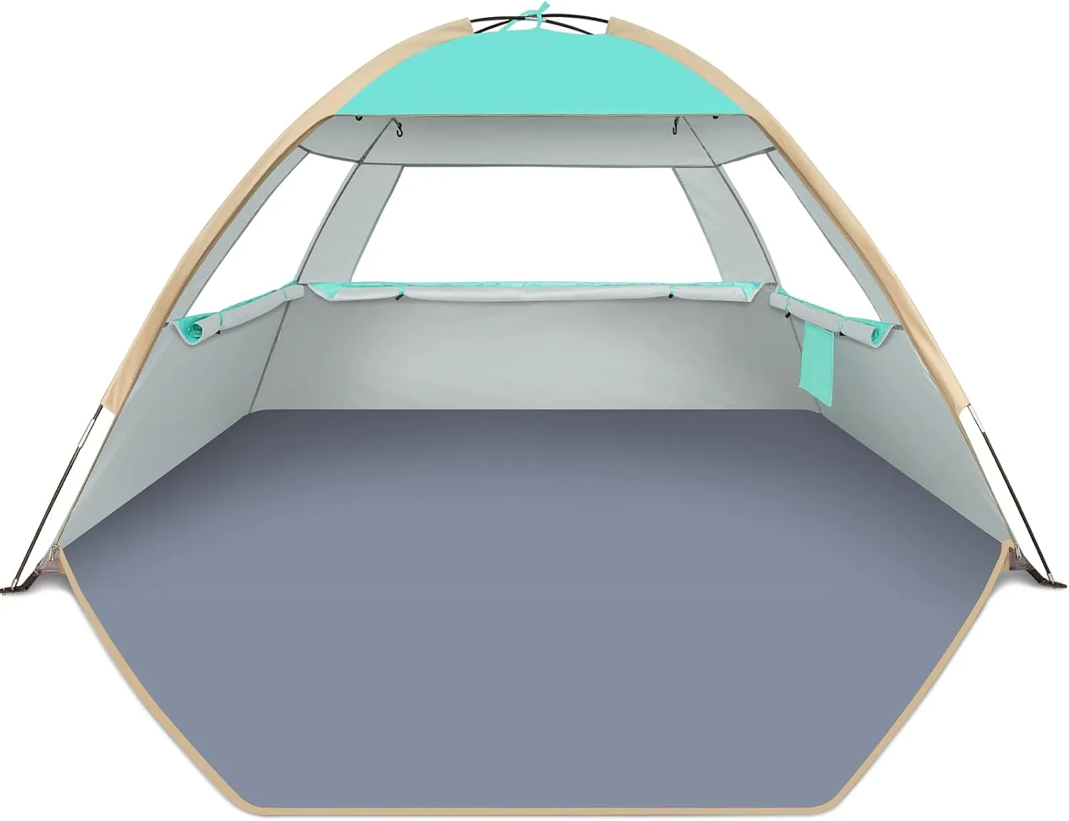 Gorich Beach Tent Sun Shelter for 3/4-5/6-7/8-10 Person with UPF 50 UV Protection, Lightweight & Easy Setup Beach Shade Canopy, Portable Beach Shade Tent Beach Cabana