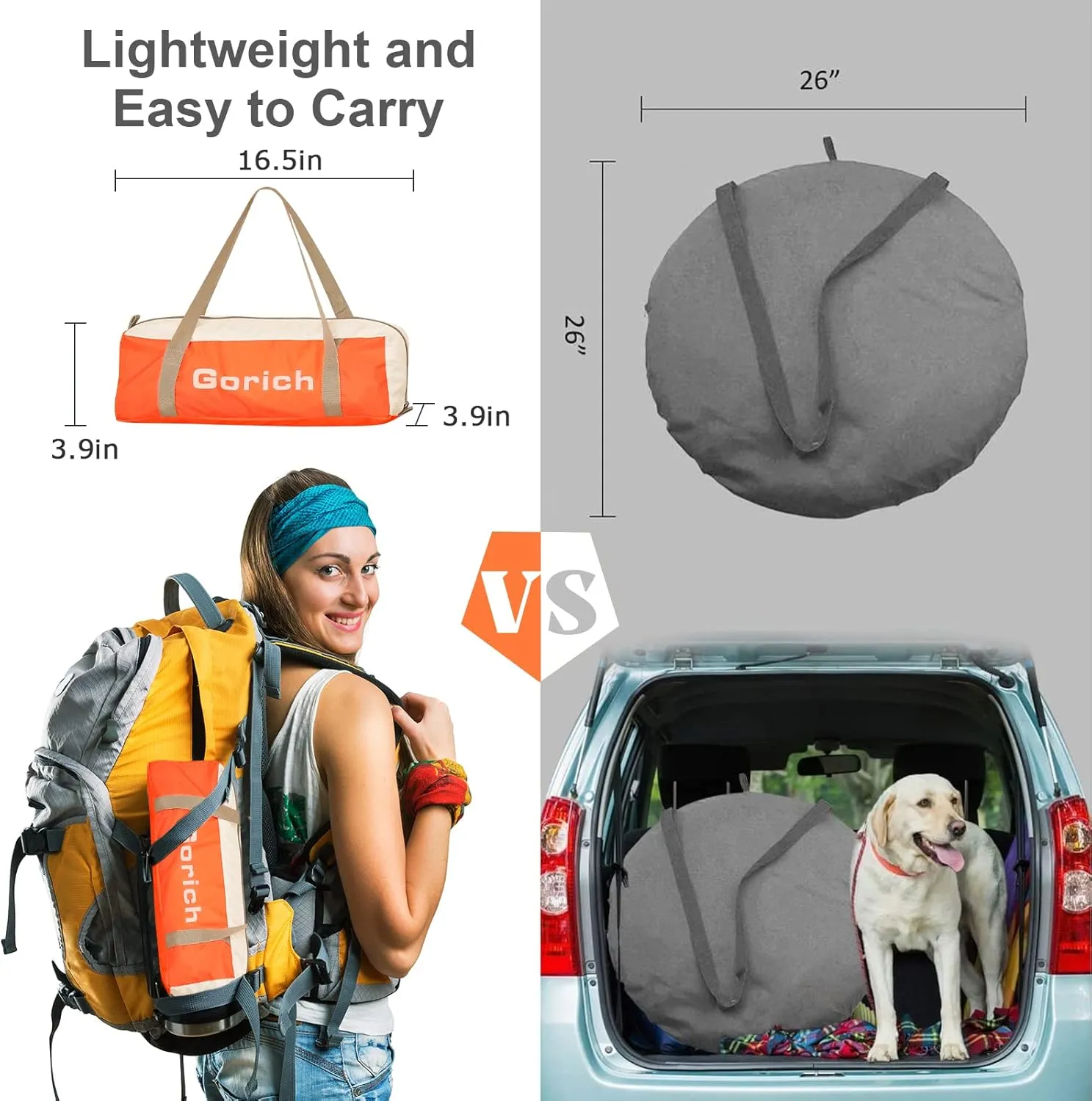 Gorich Beach Tent Sun Shelter for 3/4-5/6-7/8-10 Person with UPF 50 UV Protection, Lightweight & Easy Setup Beach Shade Canopy, Portable Beach Shade Tent Beach Cabana