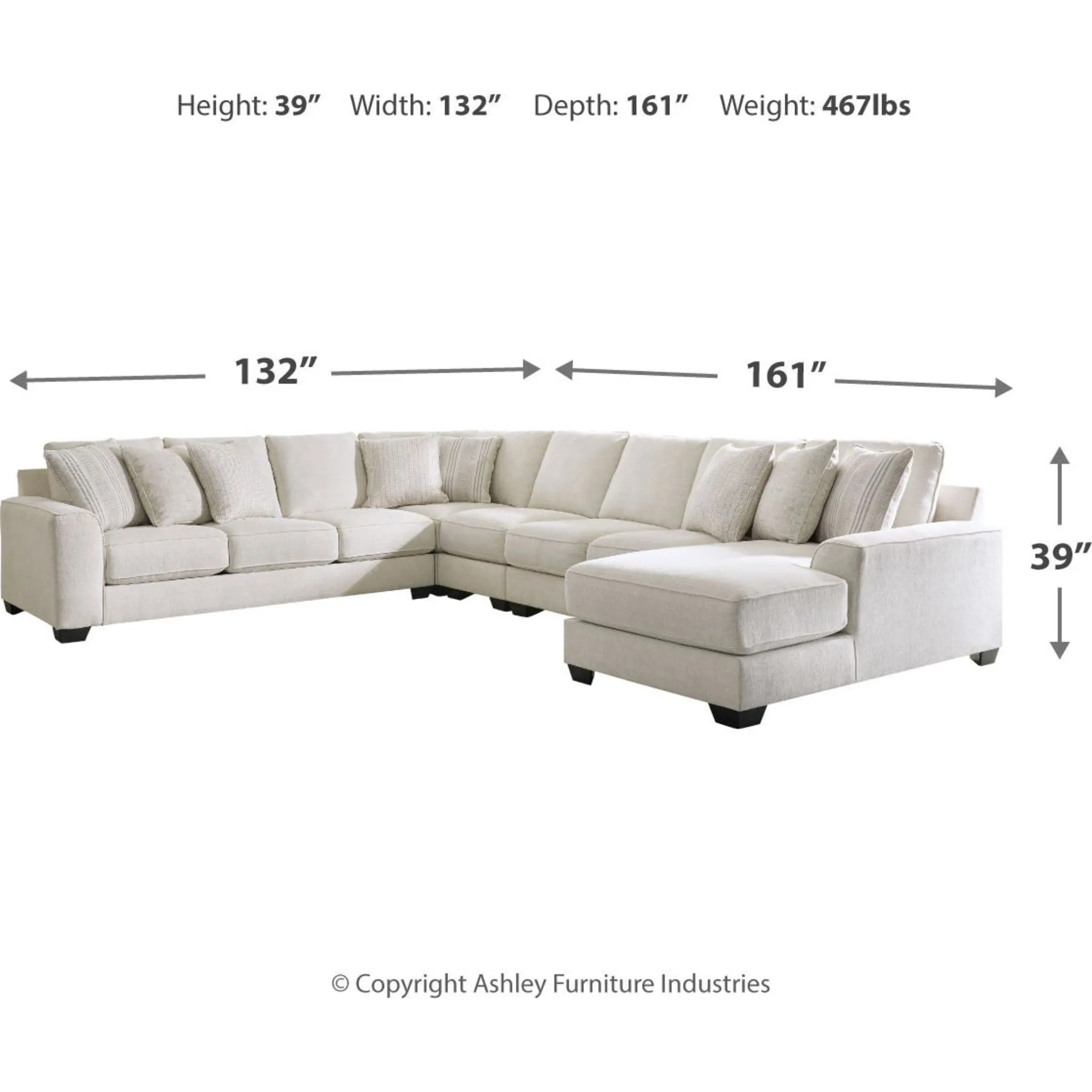 Lerenza-Exclusive 5 Piece Sectional with Chaise